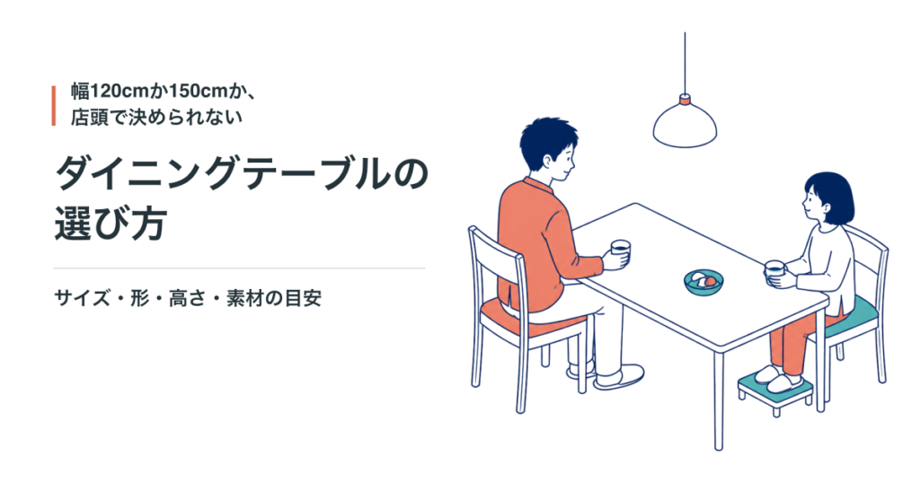 ダイニングテーブルの選び方｜サイズ・形・高さ・素材の目安